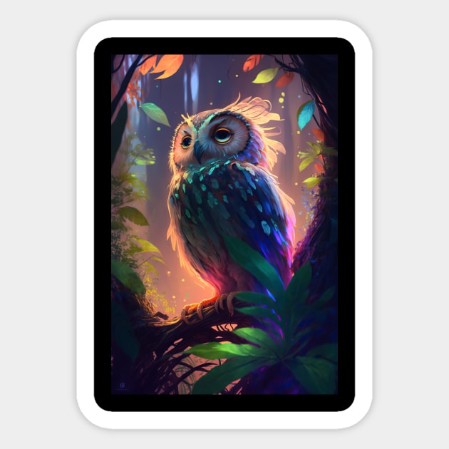 Owl Bird Animal Portrait Painting Wildlife Outdoors Adventure Sticker by Cubebox